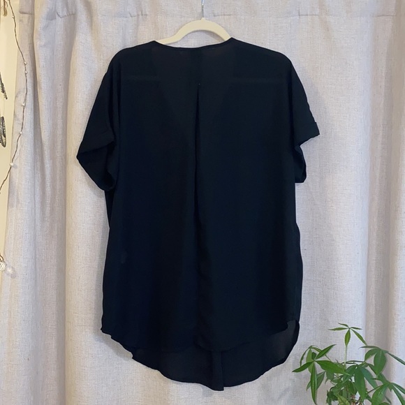 Max Studio Sheer Black Blouse M - Picture 5 of 5